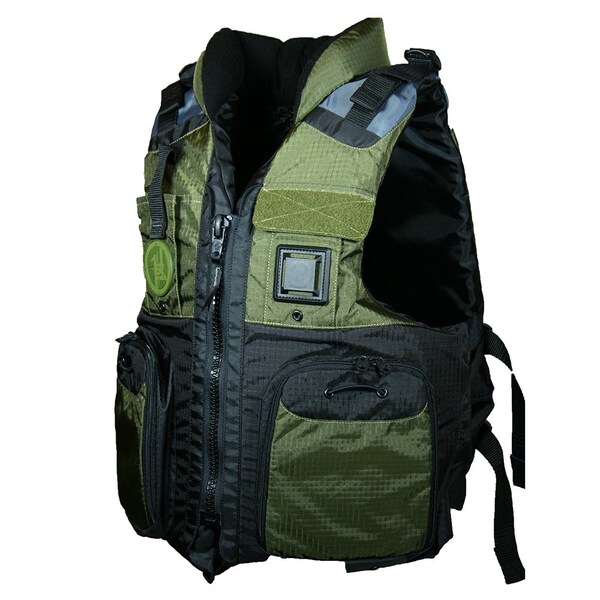 First Watch AV-800 Four Pocket Flotation Vest - OD Green - XXL to3XL AV-800-GN-2XL/3XL - main